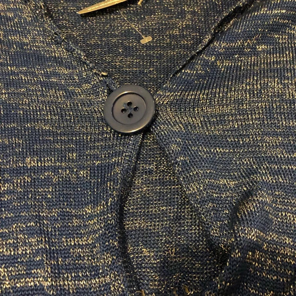 Y2K Elizabeth Gillett by Anthropologie Blue Knit Button Cardigan NWT - Picture 7 of 10